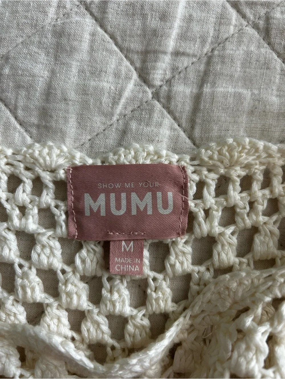 Paula Pullover Coverup in White Crochet